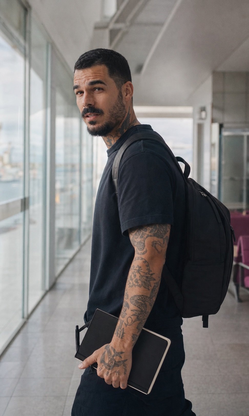 Editorial portrait of Killian travelling
